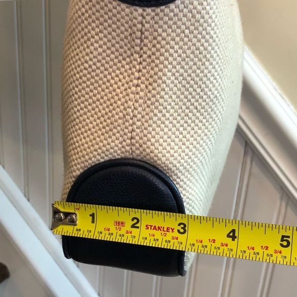 KATE SPADE Navy Leather & Woven Tote Crossbody Shoulder Bag Two Straps Included - Picture 13 of 15